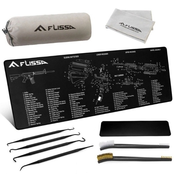 Flissa Other - FLISSA AR-15 Gun Cleaning Mat Set Tool Kit with Storage Bag 12"x36" Non-Slip